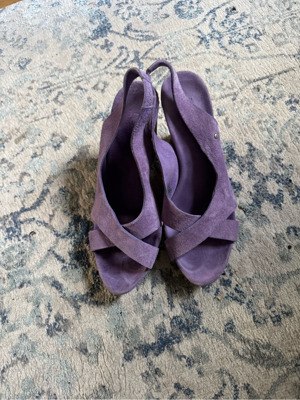 UGG Purple Suede Crisscross Slingback Sandals